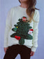 Christmas Tree Round Neck Long Sleeve Sweater nicholesgifts