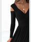 Slit Surplice Long Sleeve Maxi Dress nicholesgifts