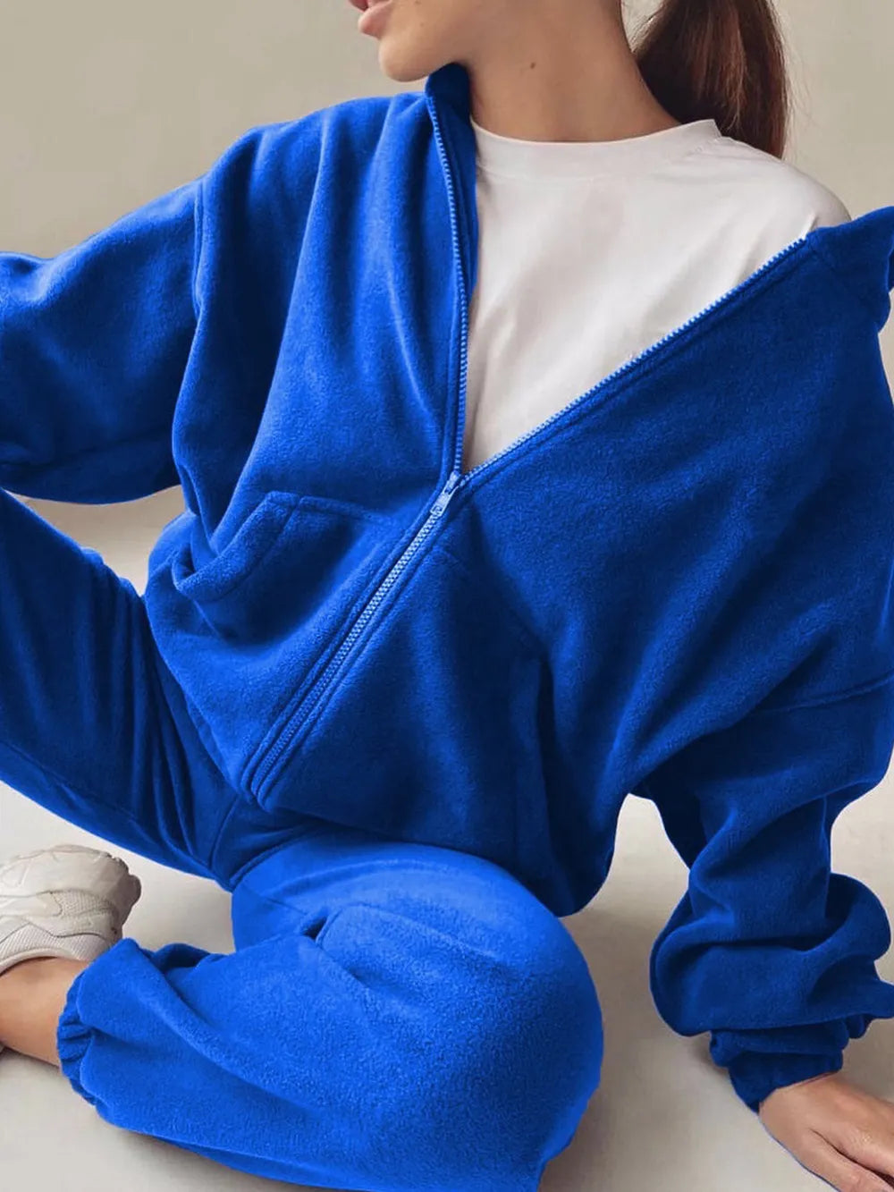 Zip Up Long Sleeve Hoodie and Joggers Set nicholesgifts