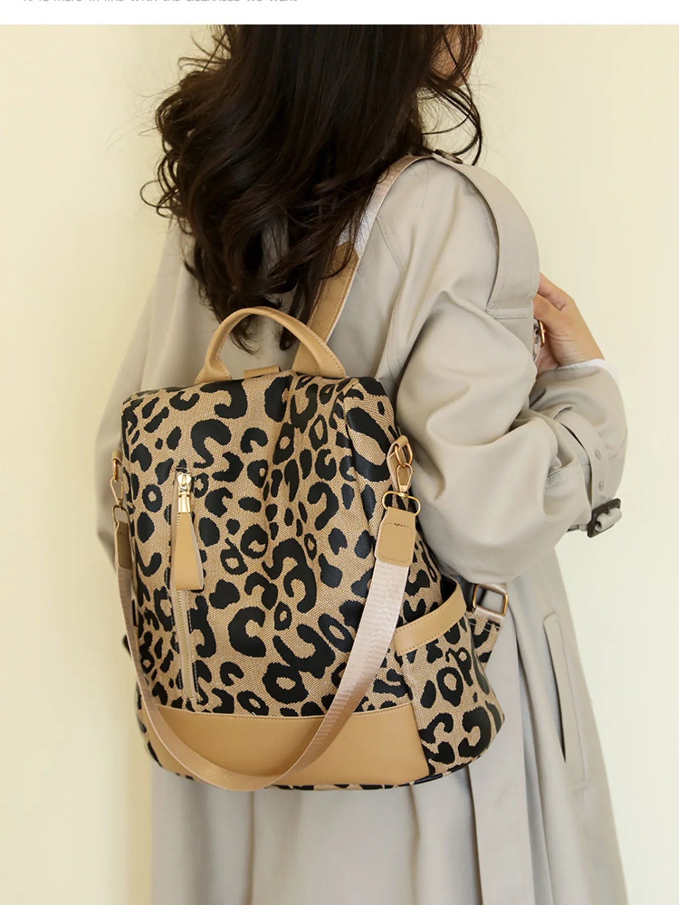 Leopard Print Backpack Bag Trendsi