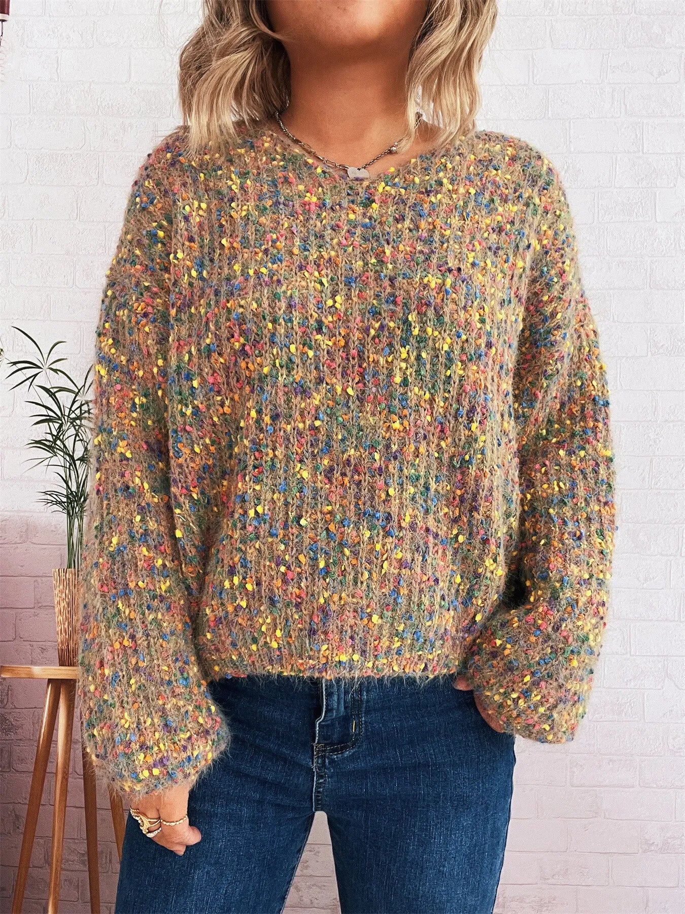 Colorful Long Sleeve Sweater