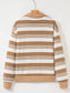 Stripe Zip Collar Patchwork Vintage Sweatshirt nicholesgifts