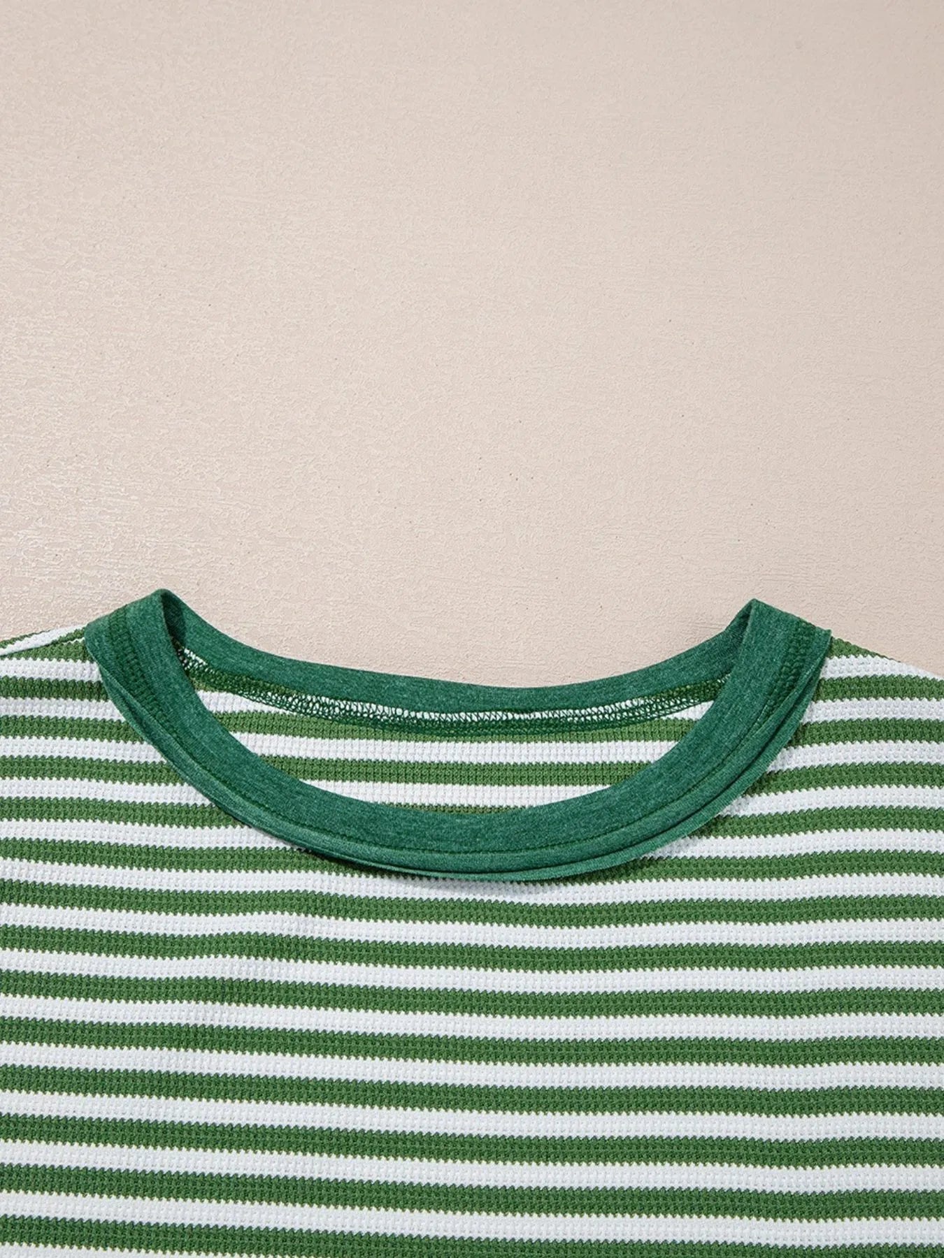 Striped Round Neck Long Sleeve Sweatshirt NicholesGifts