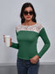 Ivy Lane Lace Trim Long Sleeve Round Neck Tee nicholesgifts