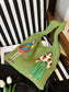 Knitted Embroidered Shoulder Bag nicholesgifts