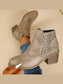 Point Toe Block Heels Boots nicholesgifts
