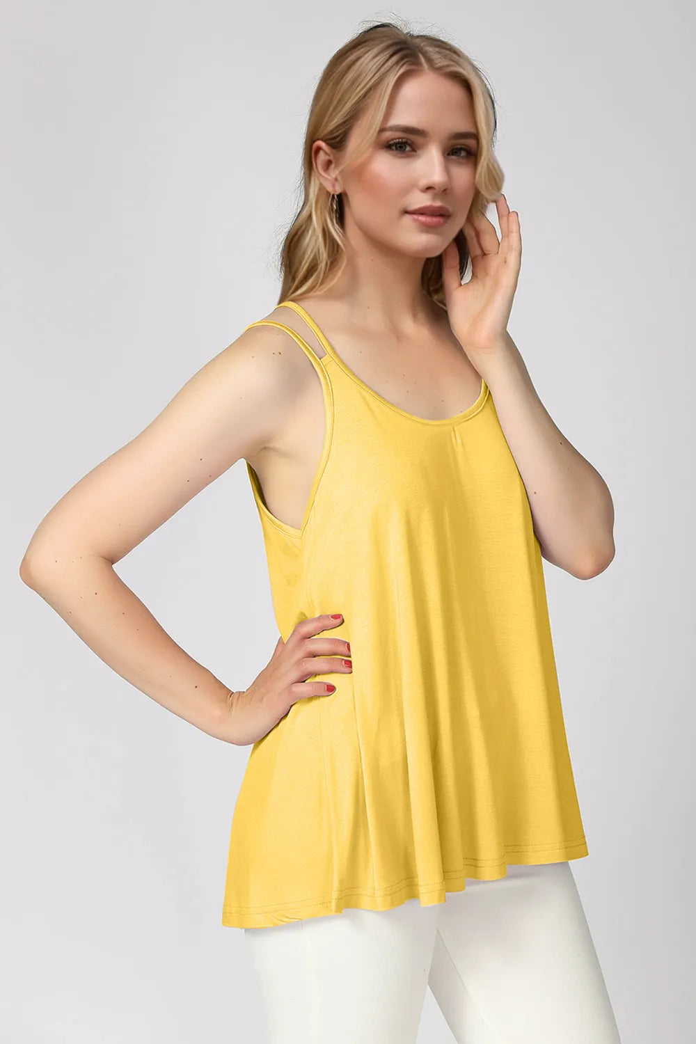 Basic Bae Bamboo Scoop Neck Double Spaghetti Straps Cami NicholesGifts