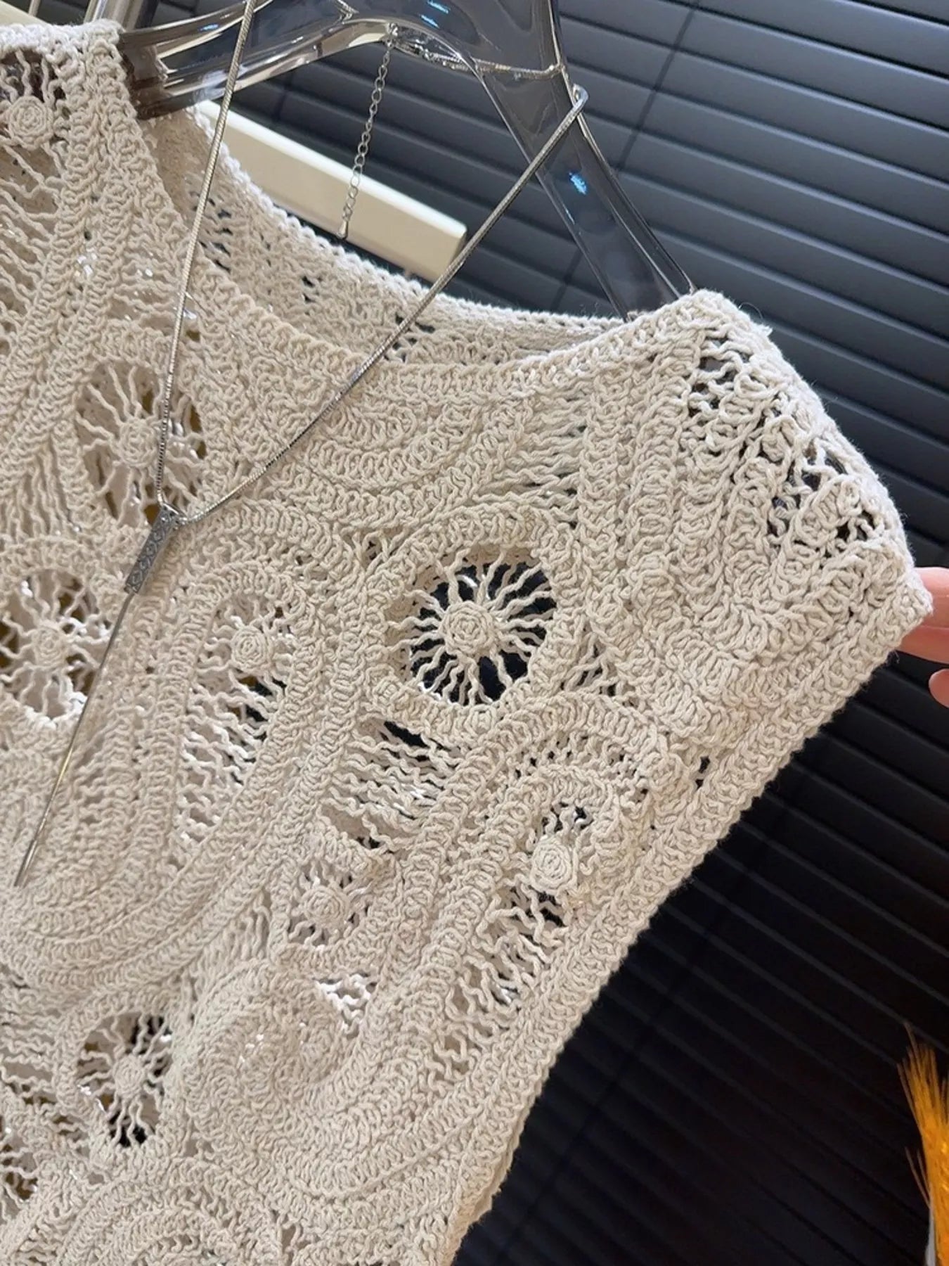 Crochet Sleeveless Tank and Skirt Set Trendsi