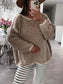 Women Contrast Trim Oversized Sweater nicholesgifts