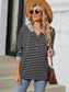 Women Drawstring Striped Long Sleeve Hoodie nicholesgifts