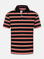 Men's Plus Size Striped Short Sleeve Polo Shirt nicholesgifts
