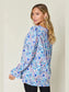 Double Take Full Size Printed Flounce Sleeve Blouse nicholesgifts