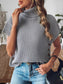 Turtleneck Side Decor Button Sweater Vest nicholesgifts