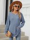 Ribbed Round Neck Long Sleeve T-Shirt nicholesgifts