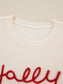 Letter Round Neck Long Sleeve Sweater nicholesgifts