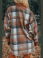 Plaid Button Up Long Sleeve Shacket nicholesgifts