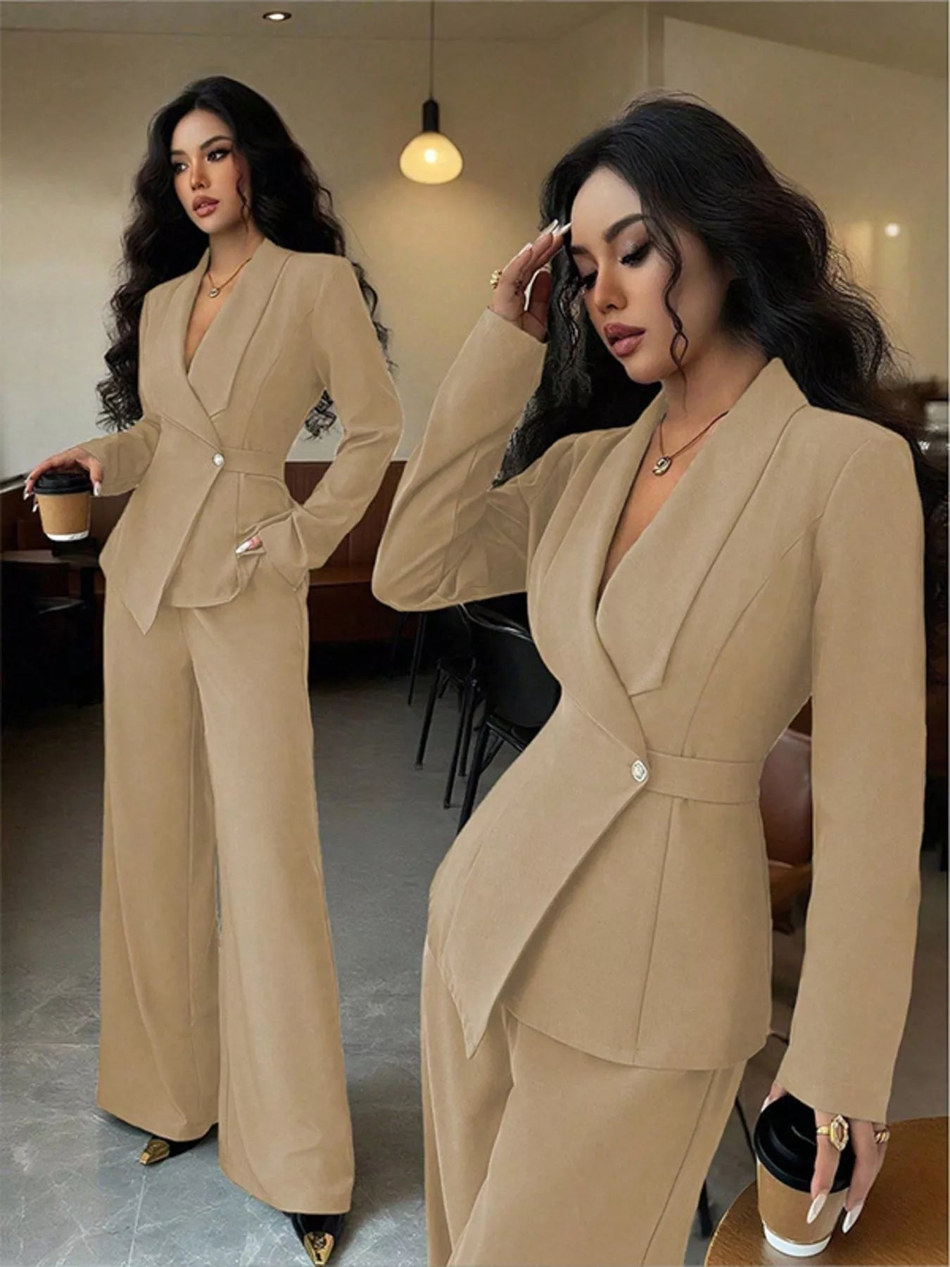 One Button Blazer and Pants Set nicholesgifts