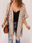 Openwork Open Front Cardigan with Fringes nicholesgifts