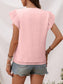 Women Textured V-Neck Cap Sleeve Blouse nicholesgifts