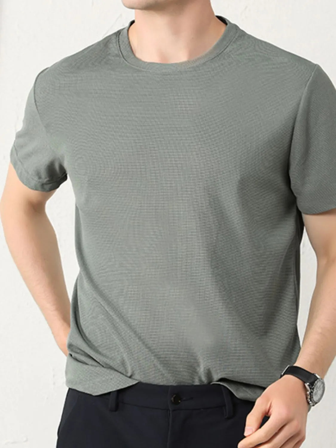 Men's Plus Size Round Neck Short Sleeve T-Shirt Trendsi