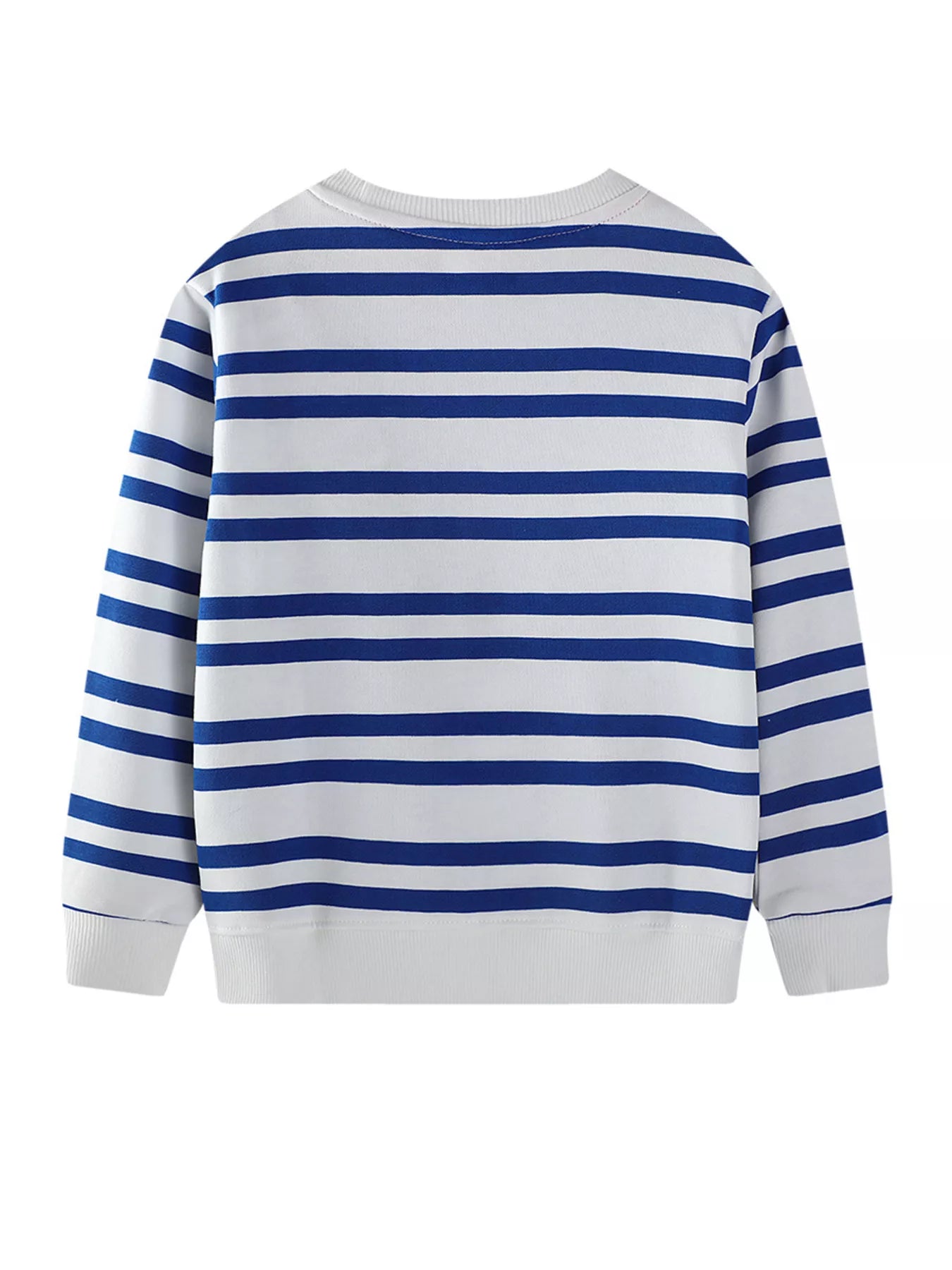 Children's Striped Animal Adventure Embroidered Sweatshirt Trendsi