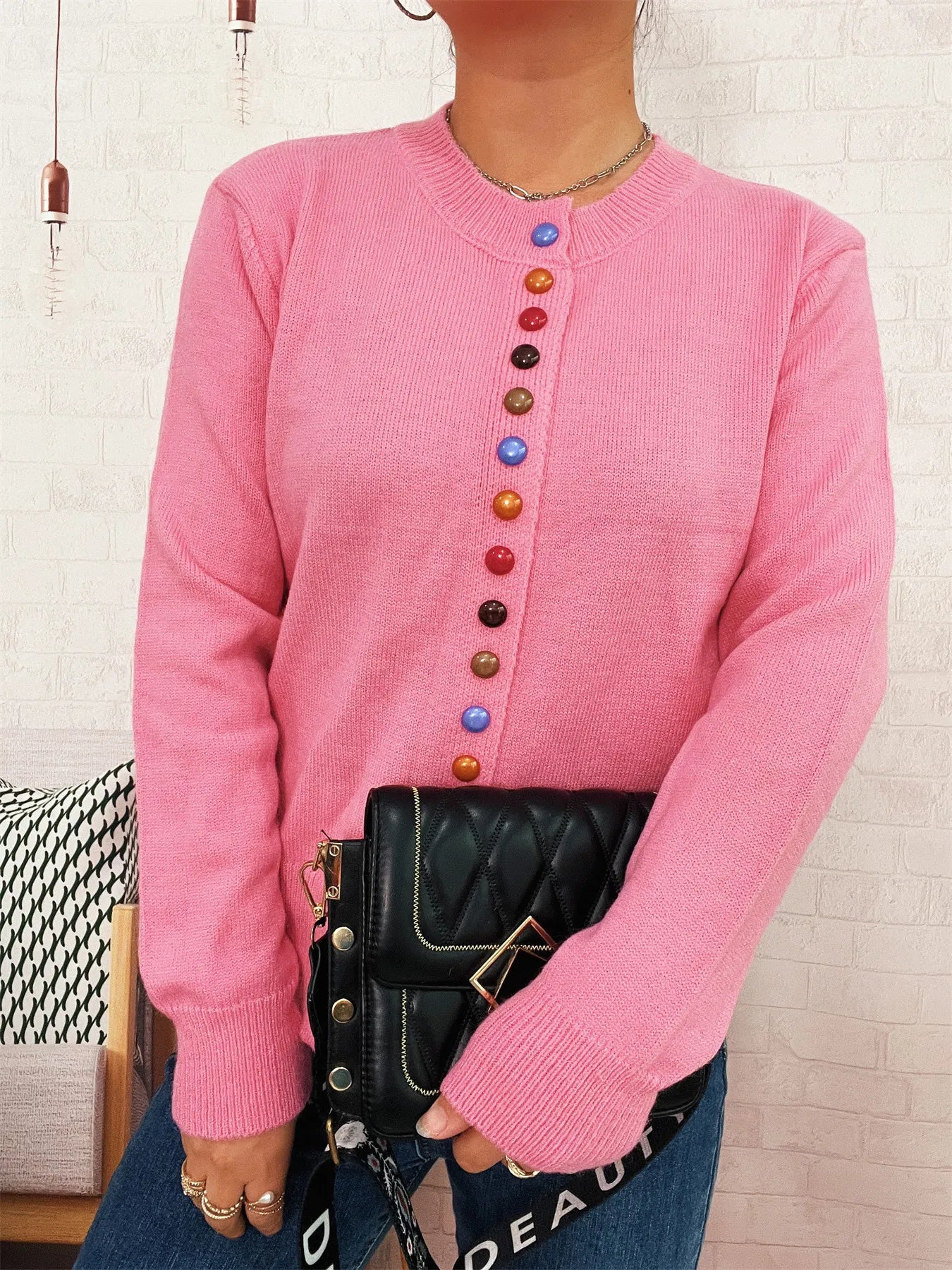Button Up Long Sleeve Cardigan