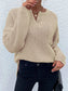 Notched Long Sleeve Sweater nicholesgifts