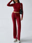 Round Neck Long Sleeve Top and Pants Set nicholesgifts