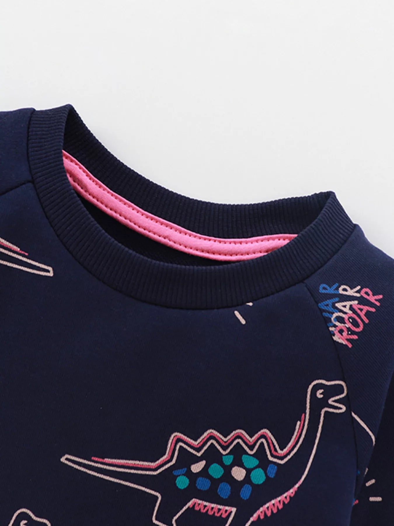 Children's Dinosaur Print Ruffle Hem Sweatshirt Trendsi