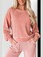 Round Neck Long Sleeve Top and Pants Set nicholesgifts