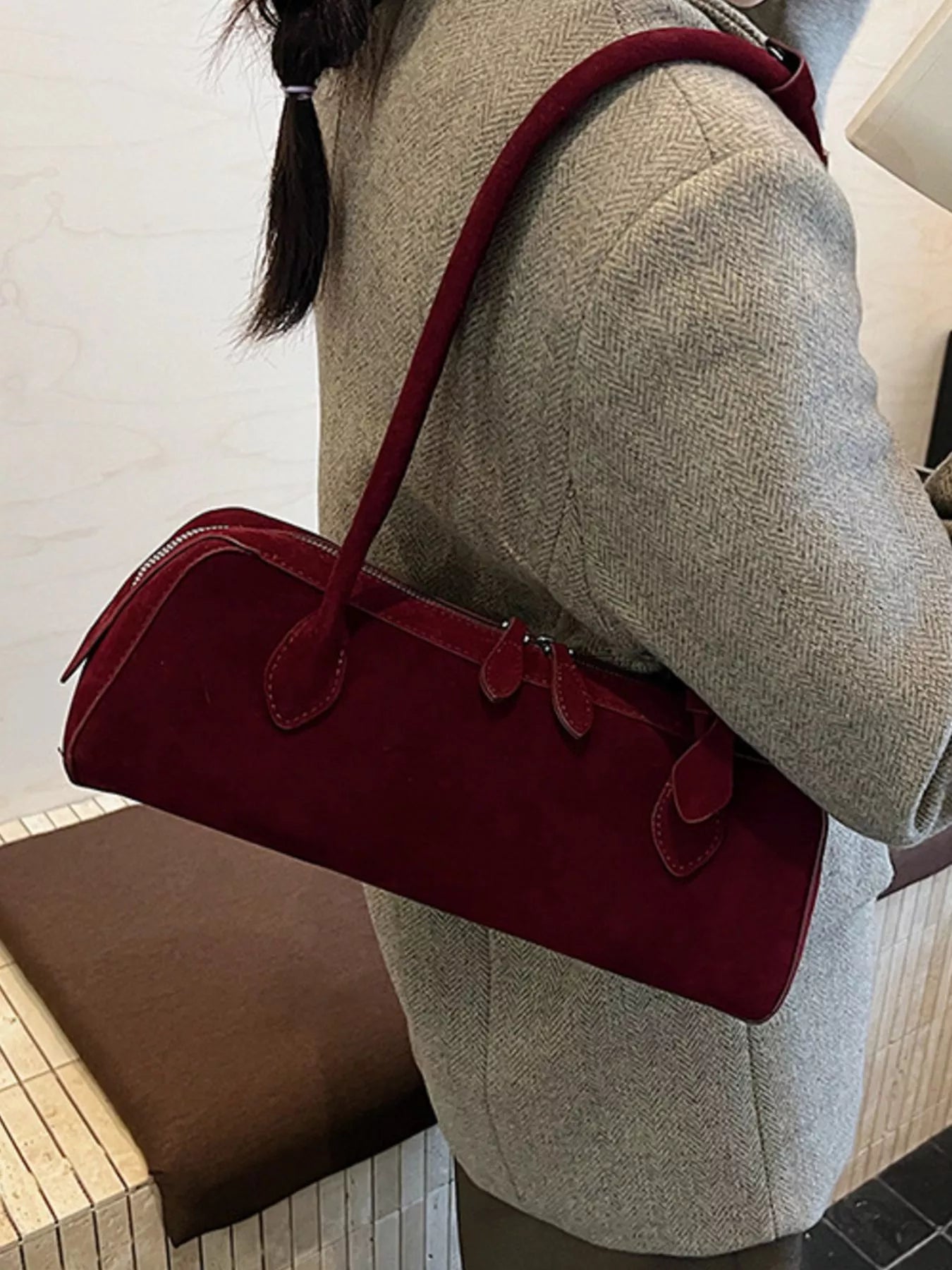 Solid Color Shoulder Bag nicholesgifts