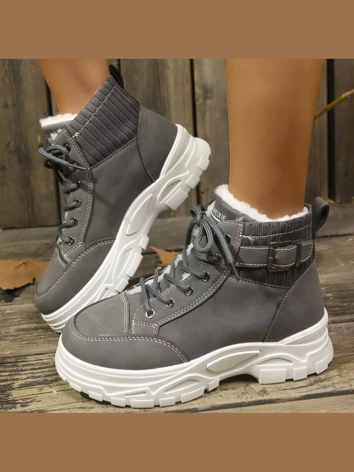 Plush Lining Lace Up Boots nicholesgifts