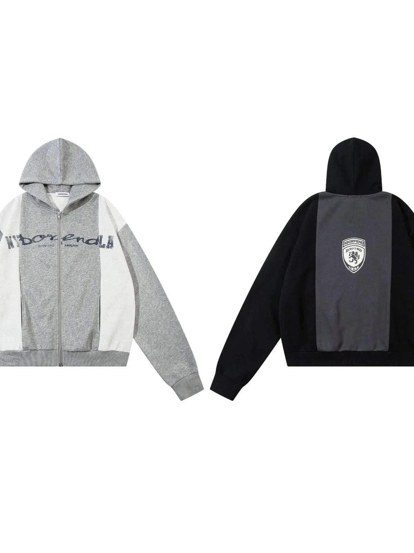 Men's Color Block Letter Graphic Zip-Up Hoodie NicholesGifts