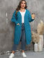 Plus Size Long Sleeve Pocketed Cardigan Trendsi