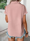 Pleated Detail Collared Neck Short Sleeve Shirt nicholesgifts
