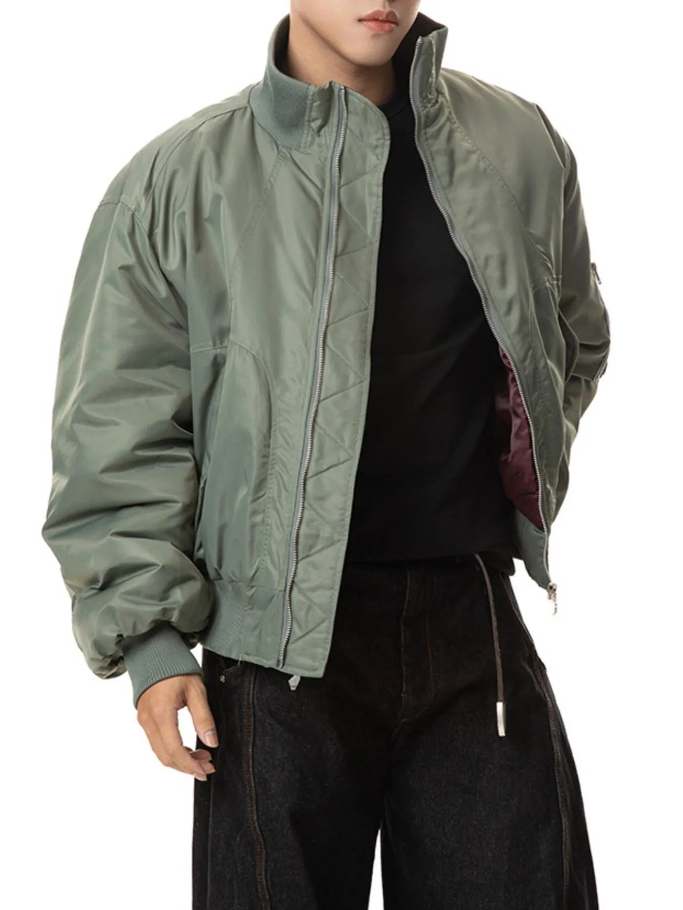 Men's Zip Up Long Sleeve Bomber Jacket NicholesGifts