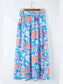 Floral Printed High Waist Split Skirt nicholesgifts
