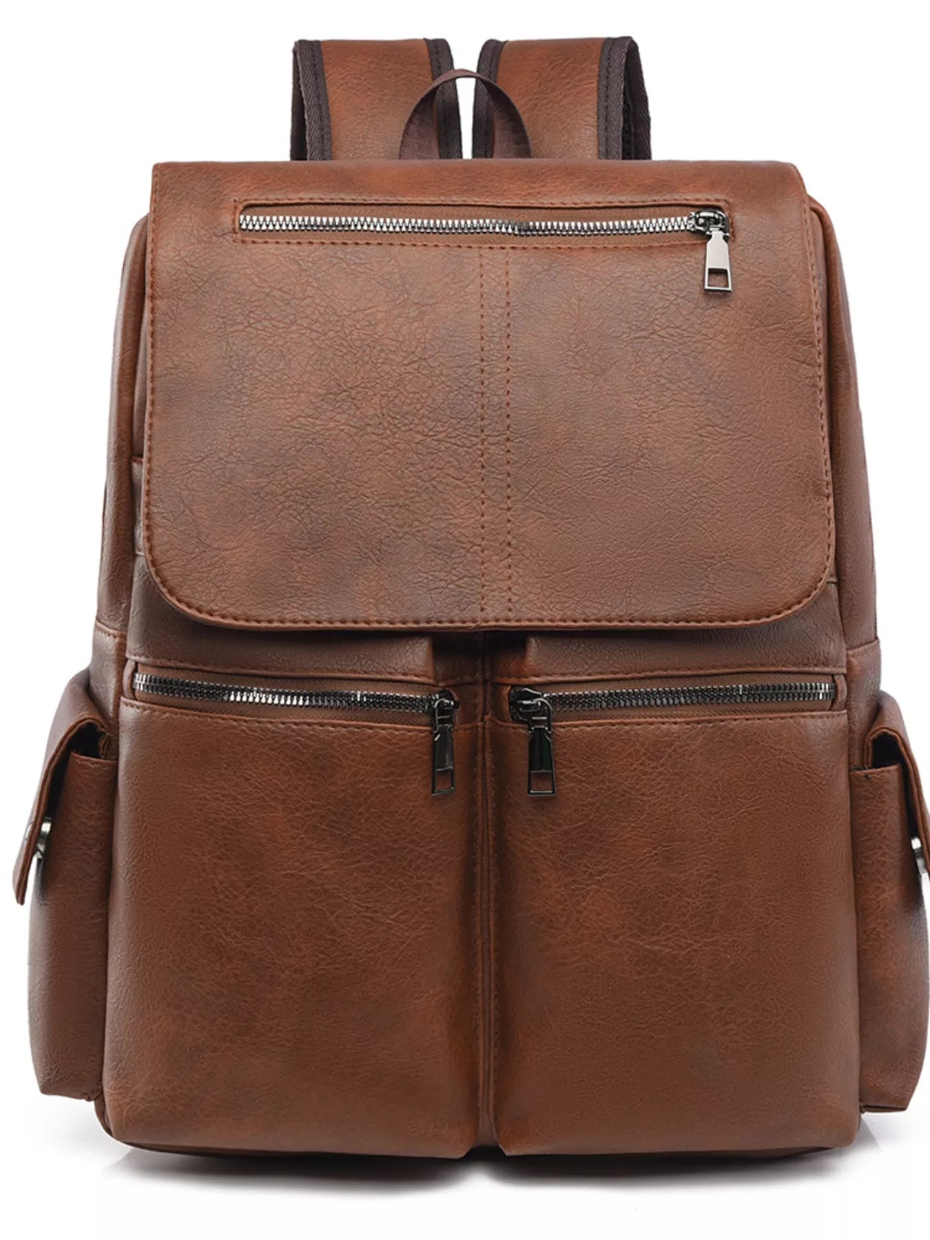 Leather Flapover Backpack Bag nicholesgifts