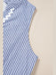 Stripe Sleeveless Notched Ric Rac Mini Dress nicholesgifts