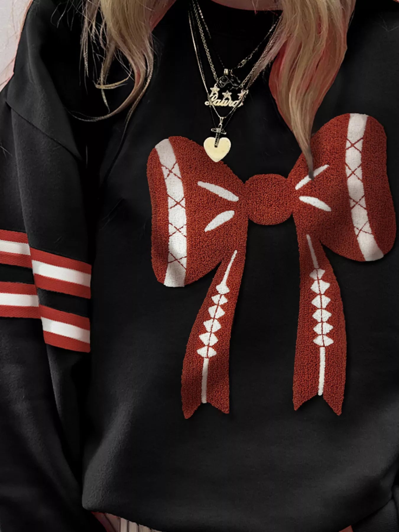Bow Front Dropped Shoulder Sweatshirt nicholesgifts