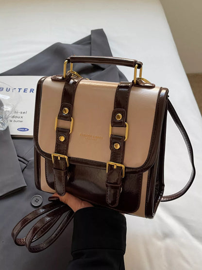 Vintage Style Buckle Backpack Bag nicholesgifts