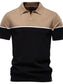 Men's Color Block Short Sleeve Knit Polo Shirt nicholesgifts
