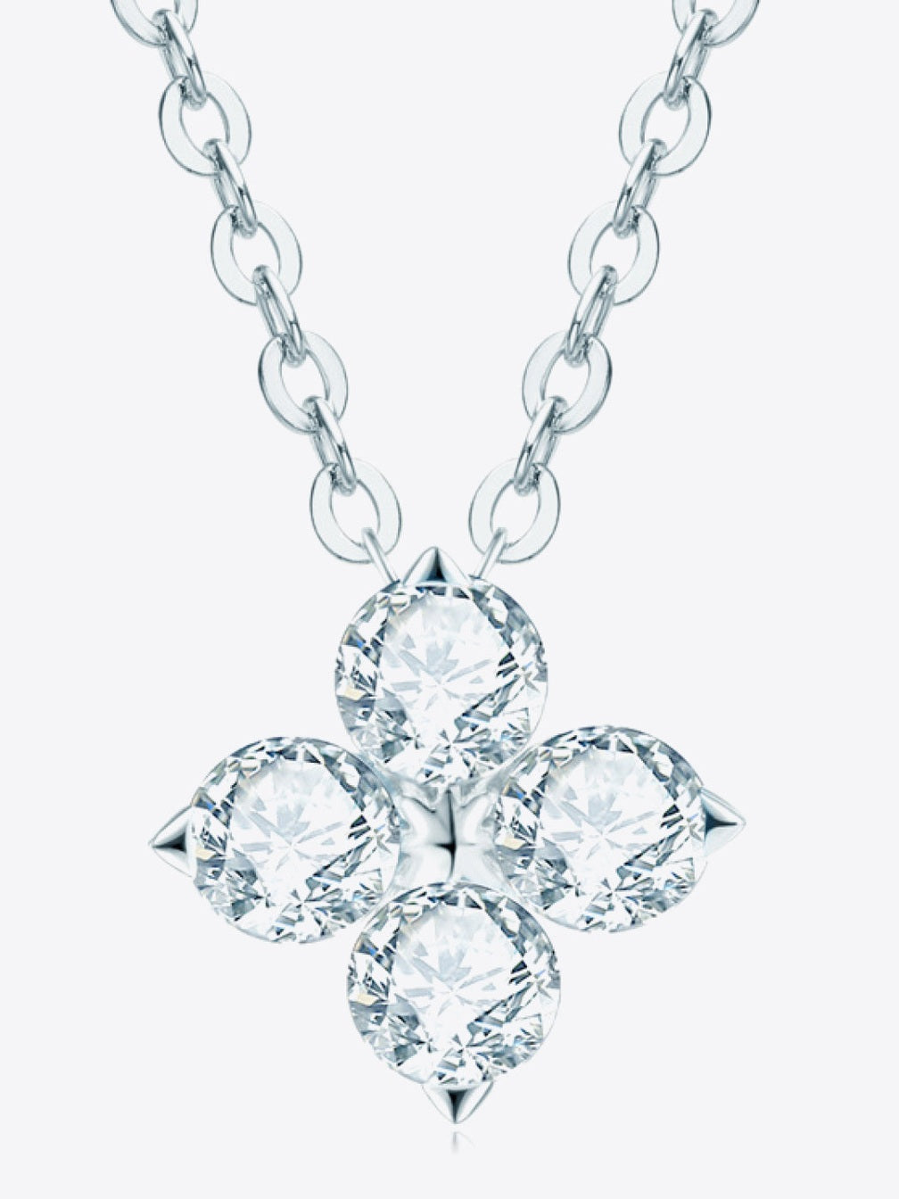 Moissanite Four Leaf Clover Pendant Necklace nicholesgifts