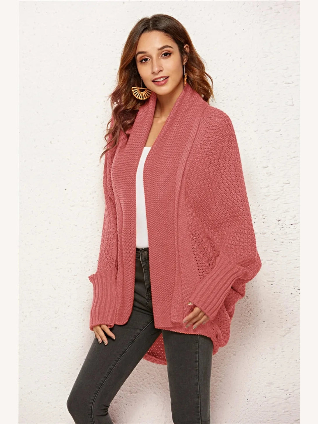 Angel Wings Open Front Batwing Sleeve Cardigan nicholesgifts