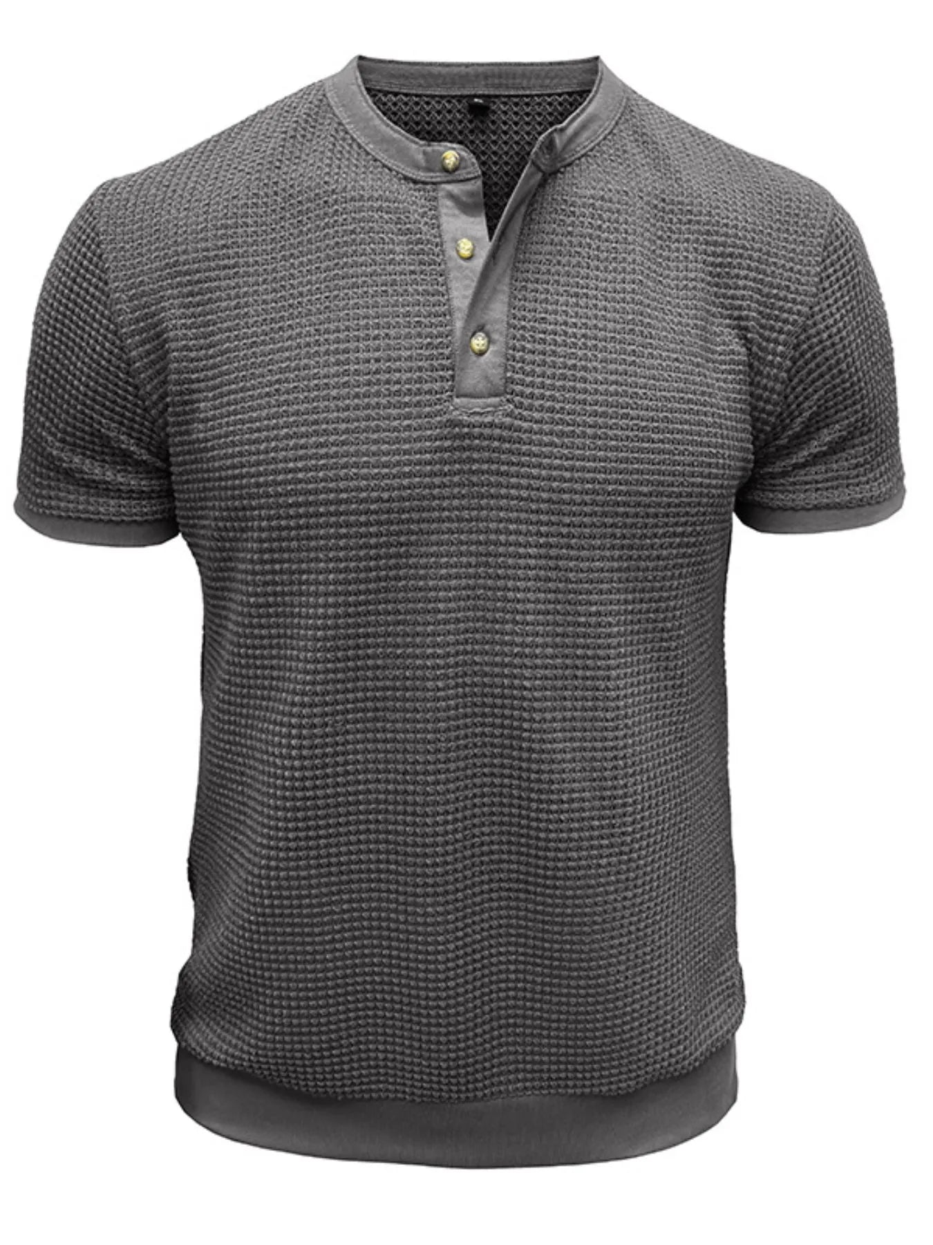 Men's Textured Henley Short Sleeve T-Shirt NicholesGifts