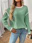 Ribbed Contrast Trim Long Sleeve Top nicholesgifts