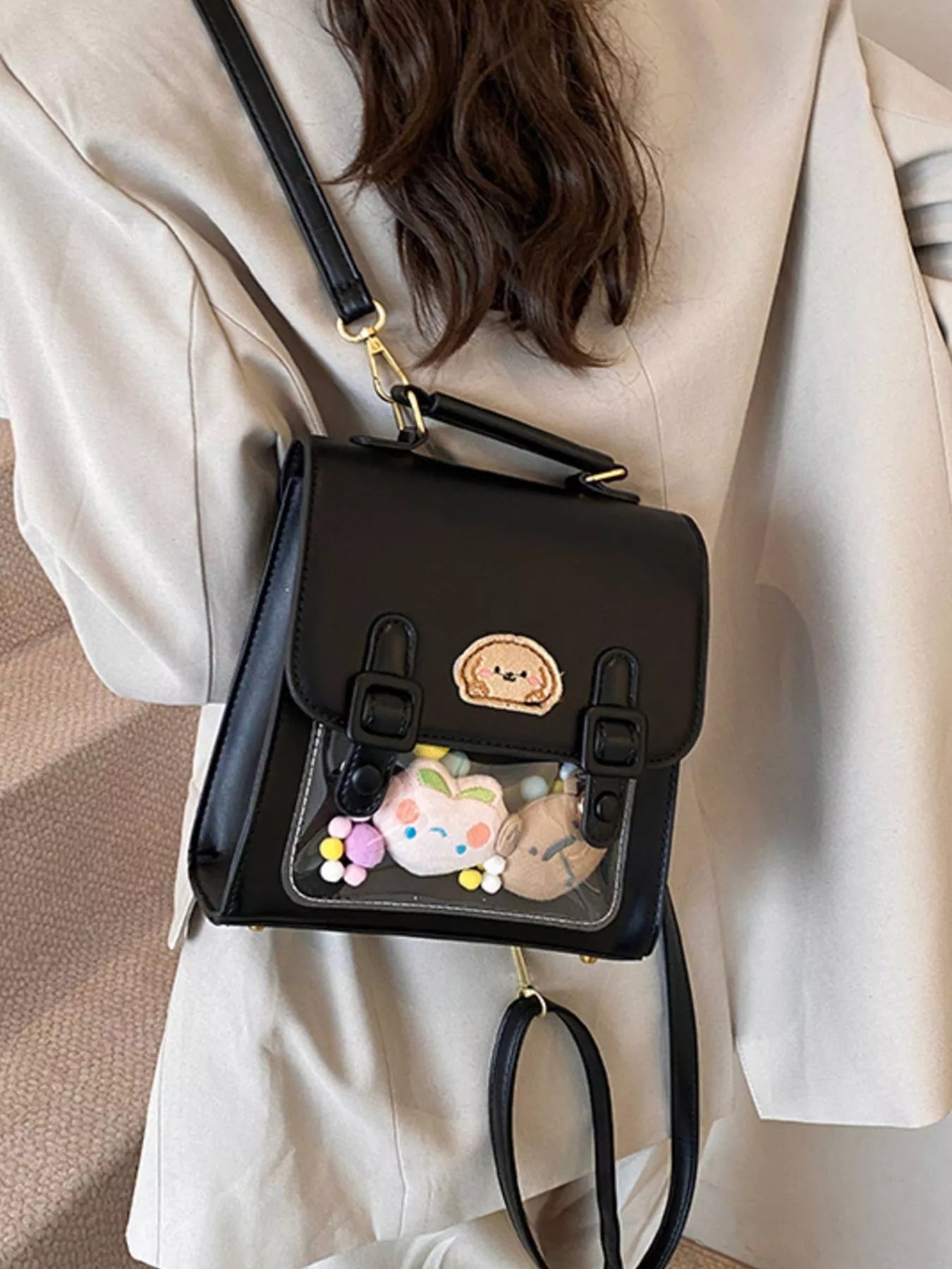 Cartoon Patch Decor Backpack Bag Trendsi