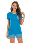 Striped Short Sleeve Top and Shorts Lounge Set nicholesgifts
