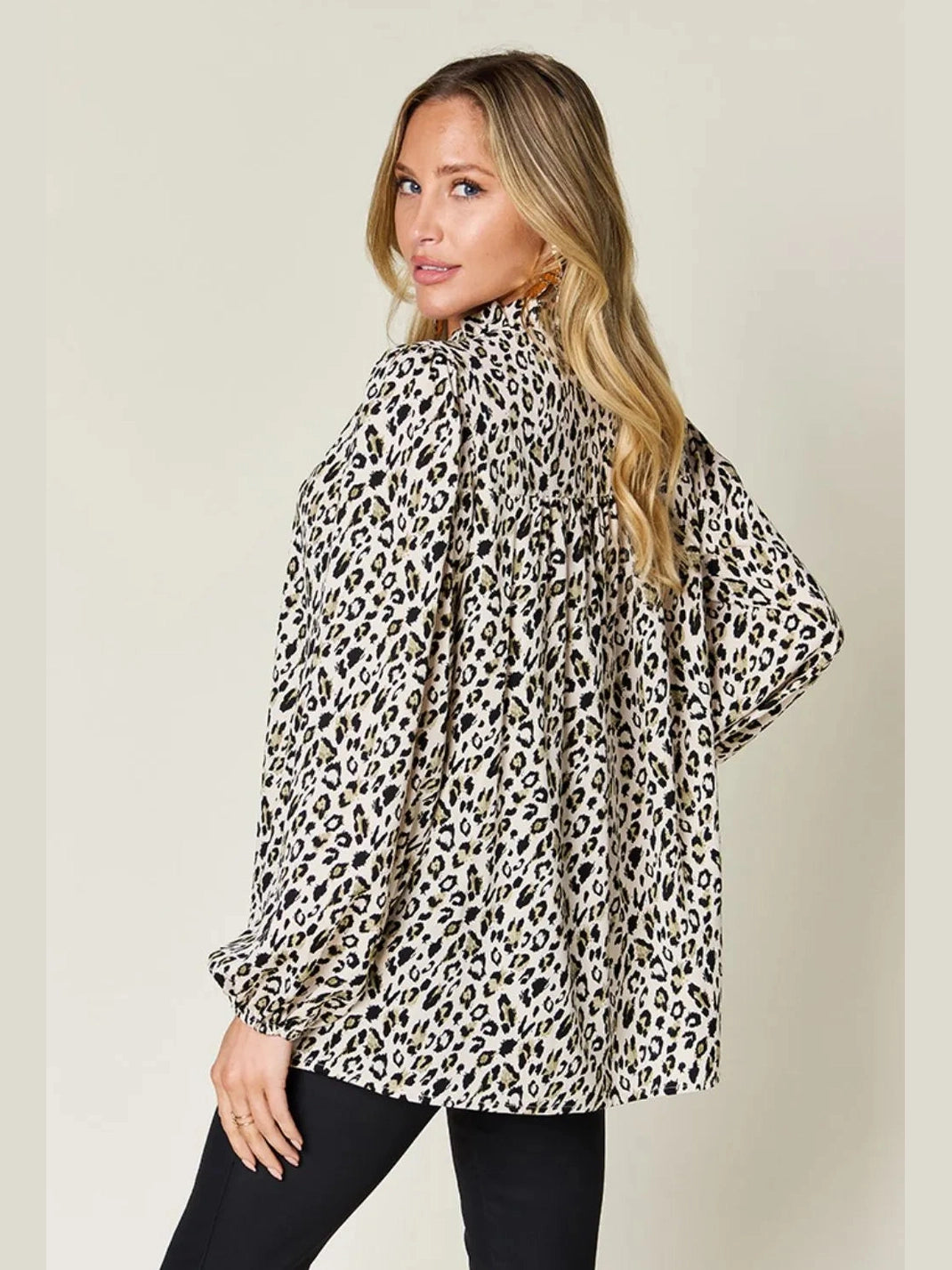 Double Take Full Size Leopard Long Sleeve Blouse nicholesgifts
