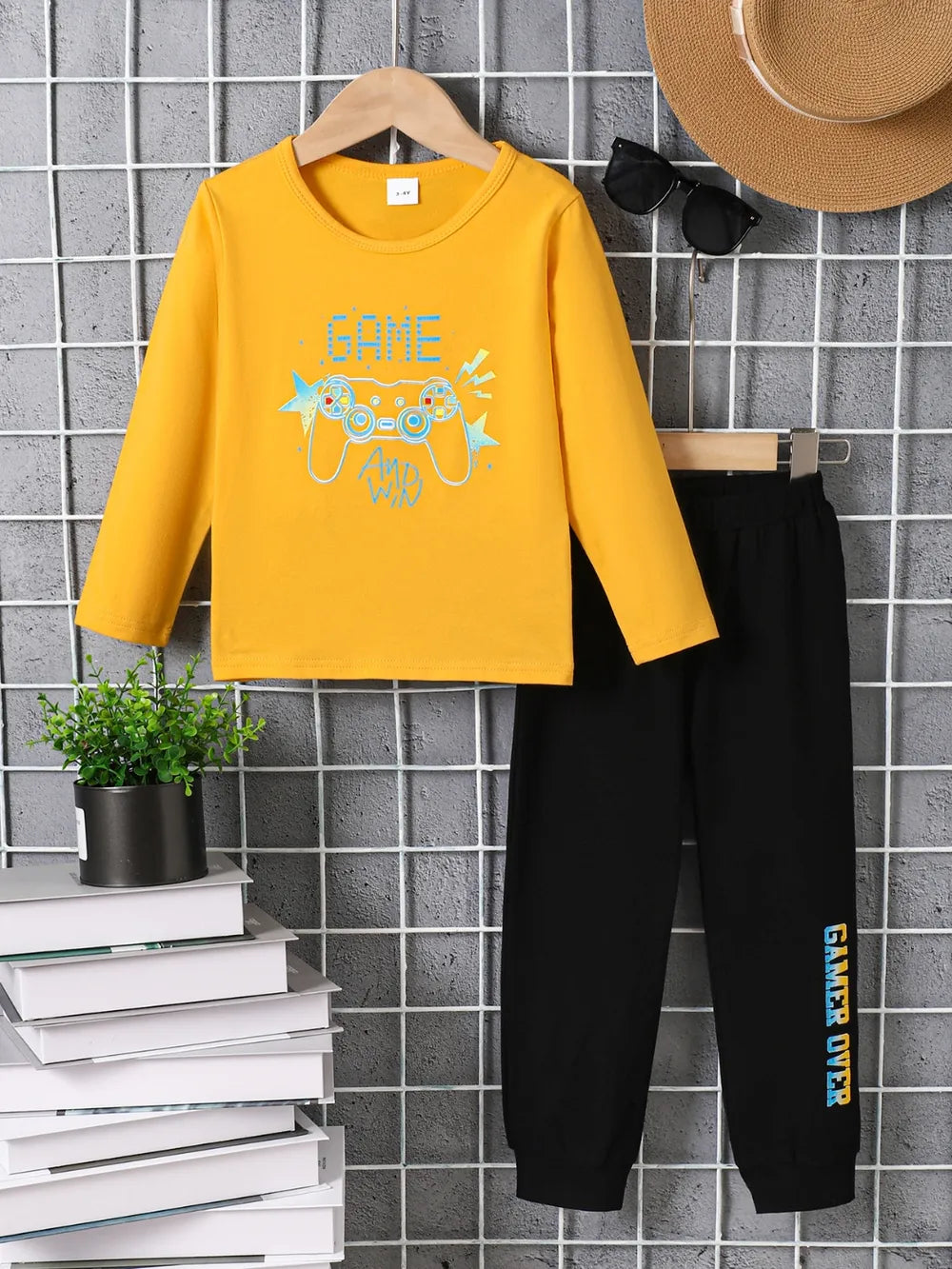Kids Graphic Round Neck Long Sleeve Top and Pants Set NicholesGifts